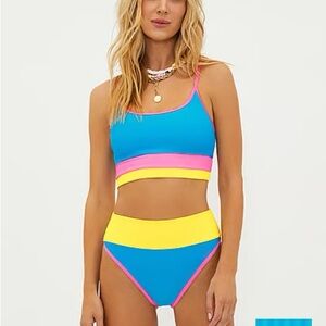 Beach Riot Eva Bikini Top & High Rise Emmy Bottoms. Top is XS, bottom is small